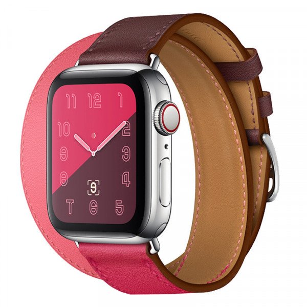 Wholesale Tour Leather Band Loop Strap Wristband Replacement for Apple Watch Series 7/6/SE/5/4/3/2/1 Sport - 40MM / 38MM (Hot Pink)